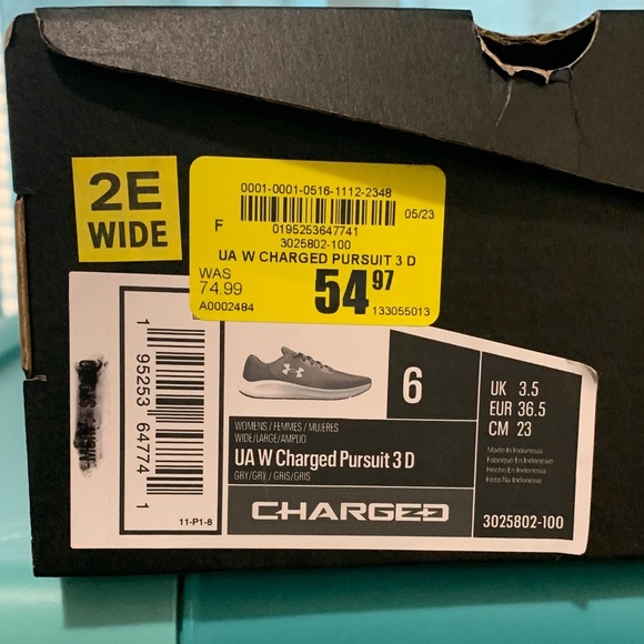 NIB Gray and Teal Under Armour Athletic Shoes - Picture 10 of 10